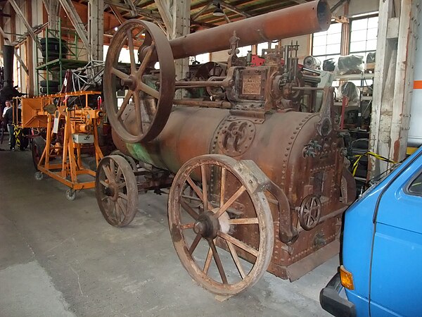 Davey Paxman & Co portable steam engine at Depot Monumentenhalle of Deutsches Technikmuseum Berlin