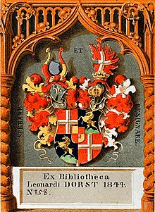 Exlibris mit Wappen Dorst von Schatzberg