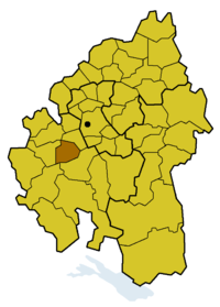 Location of the Herrenberg church district within the Evang.  Regional Church in Württemberg