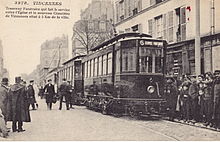 Hearse trams in Paris. Trams were used as hearses in the late 19th and early 20th century. EM 3978 - VINCENNES - Tramway funeraire qui fait le service entre l'Eglise et le nouveau cimetiere....jpg