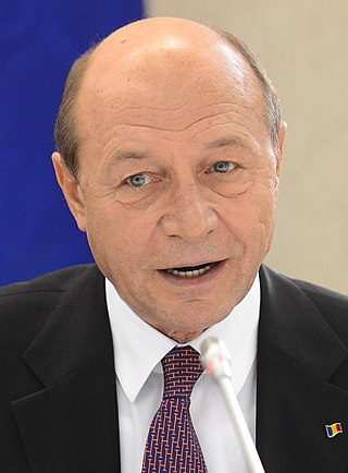 <span class="mw-page-title-main">Traian Băsescu</span> 4th President of Romania from 2004 to 2014