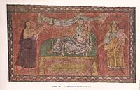 Elijah Revives the Child of the Widow of Zarepheth wall painting Dura Europos synagogue