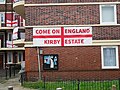 England flags at the Kirby Estate in Bermondsey.