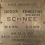 Memorial stone for Isidor and Ernestine Schnee.JPG