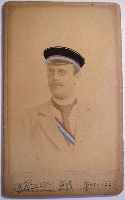 Ernst Otte, Burschenschaft Derendingia, Tübingen, 1896.JPG