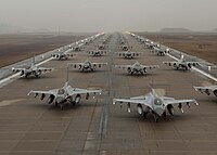 F-16 Fighting Falcons from the 35th and 80th Fighter Squadrons of the 8th Fighter Wing, 4th Fighter Squadron of the 388th Air Expeditionary Wing and the ROKAF 38th Fighter Group at Kunsan AB.jpg