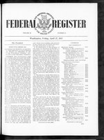 Thumbnail for File:Federal Register 1945-04-27- Vol 10 Iss 84 (IA sim federal-register-find 1945-04-27 10 84).pdf