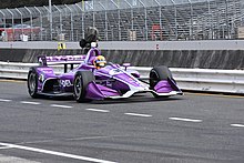 Ferrucci, driving for Dale Coyne Racing during testing at Portland in 2018. Ferrucci Portland 2018.jpg