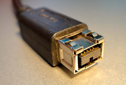 A 9-pin FireWire 800 connector
