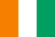 Flag of Côte d'Ivoire (1959). The orange stands for the savannah, the fertile land in the north of the country, opposed to the green of the forests in the south.