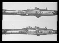 Two guns by Jan Flock, viewed from below