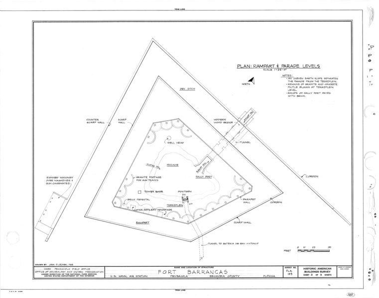 File:Fort Barrancas, San Carlos and Hovey Roads vicinity, Pensacola, Escambia County, FL HABS FLA,17-PENSA,2- (sheet 3 of 3).png