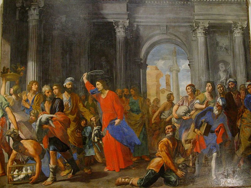 File:Francesco Gessi "Cacciata dei mercanti dal Tempio", Bologna, Certosa, ca. 1645.jpg