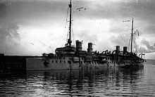 Guichen as a fast transport in Toulon, c. 1917 French cruiser Guichen NH 54917.jpg