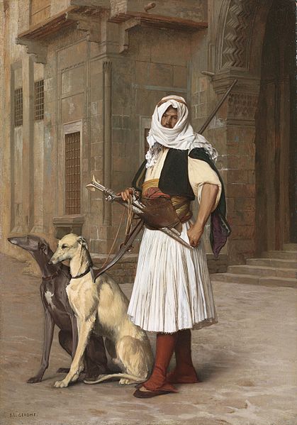 File:Gérôme - Arnaute avec deux chiens whippets, 1867.jpg