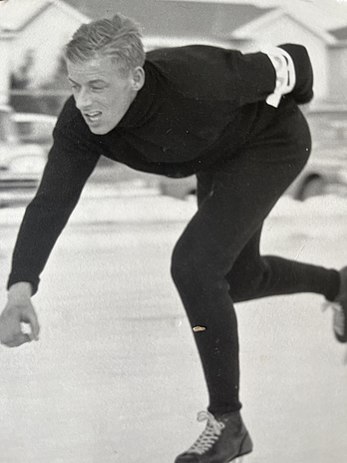 Gerald skating in Broadview Park, 10000m race, 1962. Gerald Koning skating picture 9Jun2022.jpg