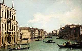 Venise : Le Grand Canal, vers le nord-est depuis le palazzo Balbi vers le pont du Rialto