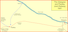 System map of the Glasgow and Paisley Joint Railway in 1841 Glasgow and Paisley Jt Ry 1841.gif