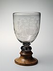 clear goblet with etching