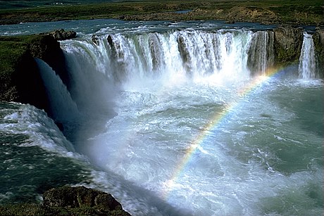 The Goðafoss waterfall in Northern Iceland