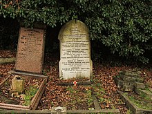 Stone commemorating Lionel de Jersey Harvard and his family Grave of the Harvard Family, Ladywell Cemetery 02.jpg