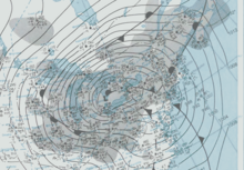 The Great Blizzard of 1978 was the most intense storm of the 20th century. Great Blizzard 1978-01-26 weather map.png