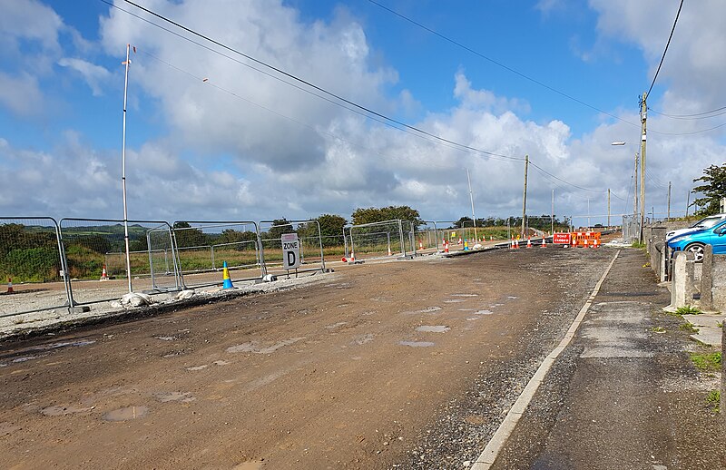 File:Harmony Road - showing roadworks for the A30-St Austell link road, Roche, Cornwall - July 2023 (3).jpg