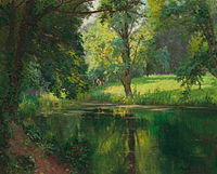 Henri Biva, A quiet stretch of the river, signed Henri Biva (lower right), oil on canvas, 50 by 61 cm