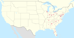 Map of hhgregg stores in the U.S. in August 2011 Hhgreggstoremap.png