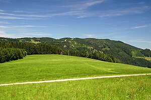 Hochbärneck (middle) and Turmkogel (to the right) from SSW over the Vordere Tormäuer