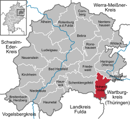 Läget för Hohenroda i Landkreis Hersfeld-Rotenburg