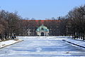 La fontaine, à l'extrémité du canal du château de Nymphenburg