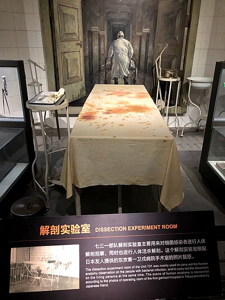 File:Human Dissection Experiment Room at Harbin's 731 Museum.jpg