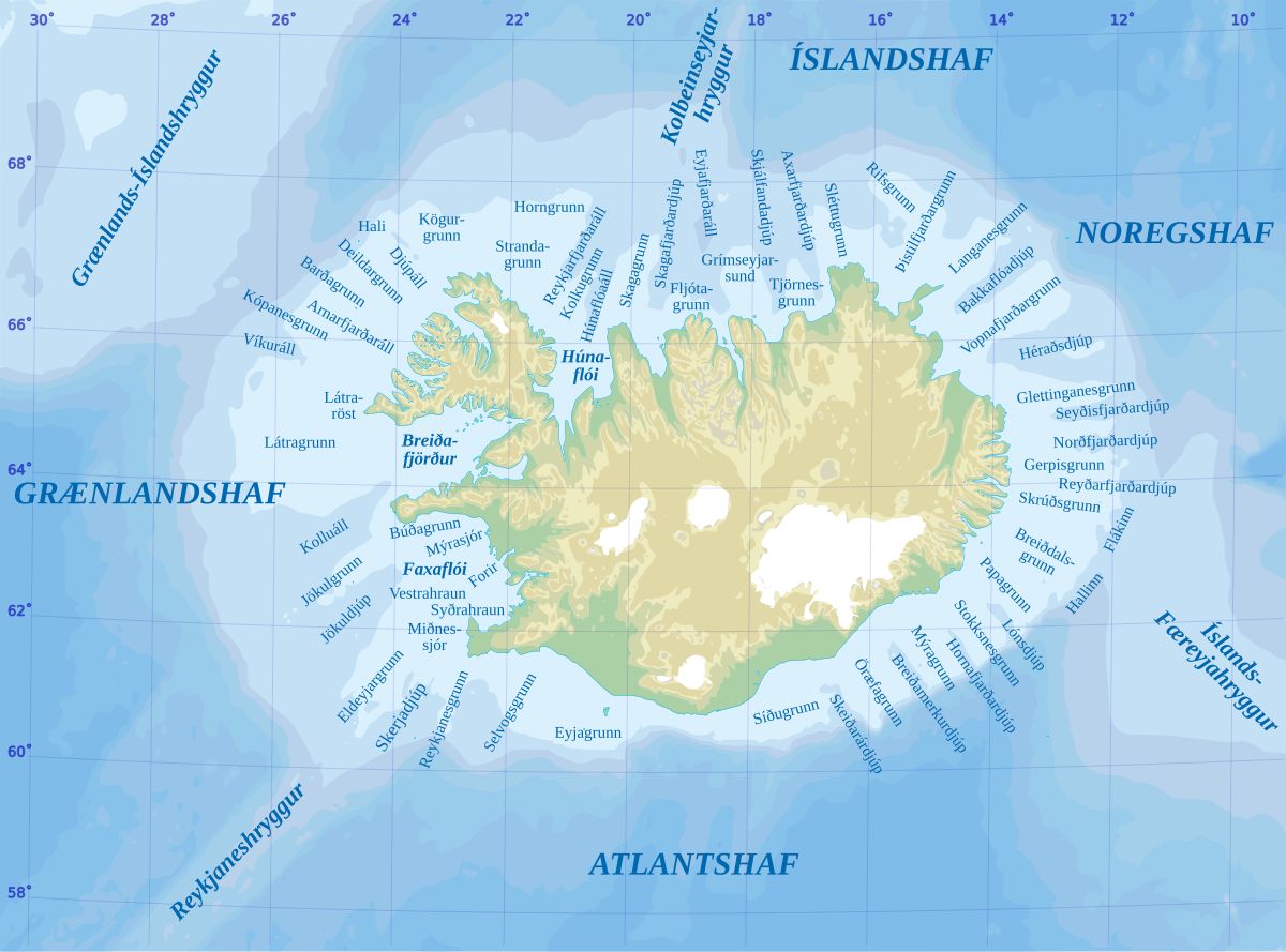 topographic map of iceland