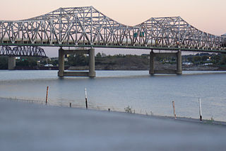 John F. Kennedy Memorial Bridge Single-deck cantilever bridge that carries southbound I-65 across the Ohio River at Louisville