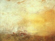 Målning, Sunrise with Sea Monsters av J. M. W. Turner (1845)