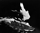 Japanese battleship Yamato under attack