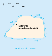 Kaart van die Jarvis-eiland