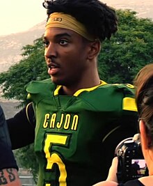 Daniels during his time attending Cajon High School, 2018 Jayden Daniels - Cajon High School 2018.jpg