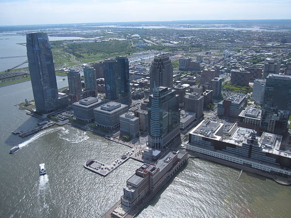Aerial view of Exchange Place in 2010