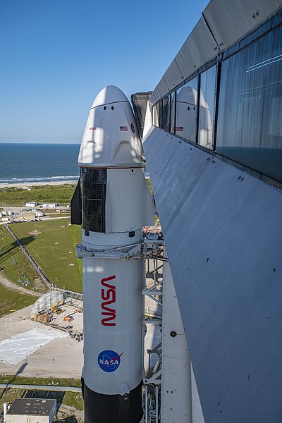 Crew Dragon Endurance on top of Falcon 9 at LC-39A