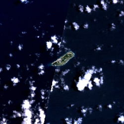 キリ島のランドサット画像