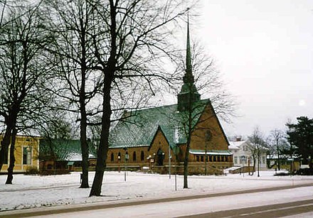 Église à Mariehamn en hiver.