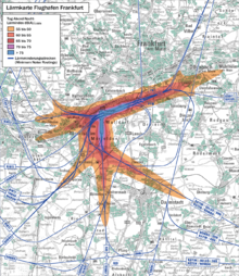 Noise map of Frankfurt Airport Larmkarte Flughafen Frankfurt am Main.png