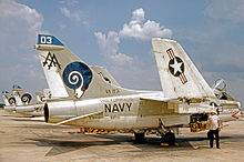 VA-83 A-7E Corsair IIs wearing the colourful Rampagers 1970s paint scheme LTV Corsair II 158025 VA-83 Cecil 19.07.76 edited-3.jpg