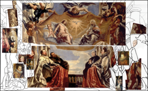 La Trinità Gonzaga quale essa poteva apparire prima di essere deturpata (ricostruzione di Ugo Bazzotti)