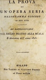 Миниатюра для Файл:La prova di un'opera seria - melodramma giocoso in due atti - da rappresentarsi nel regio teatro alla Scala l'autunno dell'anno 1805 (IA laprovadiunopera342gnec).pdf