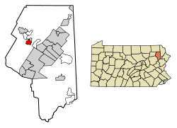 Location of Clarks Summit in Lackawanna County, Pennsylvania