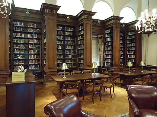 Kirby Library, with its oak-paneled bookcases, cork floor, and elaborate carvings, is located in the Kirby Hall of Civil Rights.