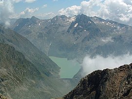 Il Lago del Barbellino dalla cima del Pizzo Coca